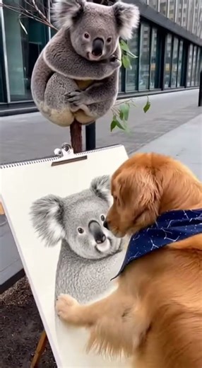 Street Scene Goes Viral: Dog Sketches Wild Koala