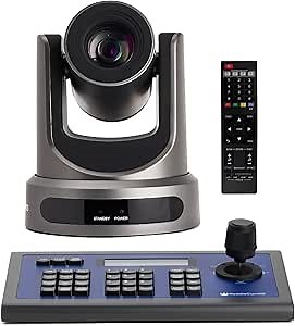PTZOptics 30X SDI Gen 2 Live Streaming Broadcast Camera, Grey+ HuddleCamHD HC-Joy-G3 3rd Generation Serial PTZ Joystick