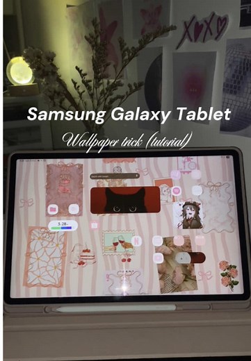 1/2 | Wallpaper tutorial for your tablet ❀⋆ྀིྀི . . #creatorsearchinsights #wallapaperaesthetic #samsunggalaxy #tablet