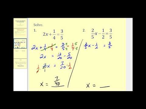 Solving Two Step Equations With Fractions - Not Clearing the Fractions