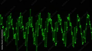 Audio signal on oscilloscope screen. Communication and electronics. Close up Stock Video