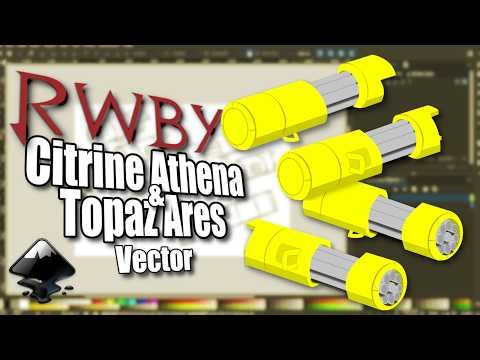 RWBY OC Weapon: Citrine Athena and Topaz Ares | Vector Art | Speedpaint | Krita + Inkscape