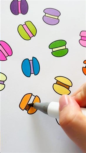 Macaroon pattern coloring 🍭✨#coloring #satisfying #colorwithme
