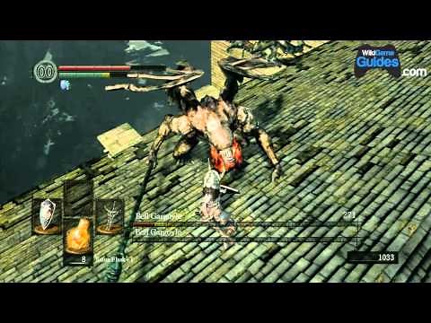 Dark Souls Walkthrough - Bell Gargoyles Boss Fight, Gargoyle Tail Axe, & Ringing the First Bell (Part 018)