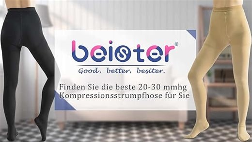 beister Medizinische Kompressionsstrümpfe Damen Lang, 20-30 mmHg Stützstrümpfe Herren, Undurchsichtig Zehenwickel Kompressionshose klasse 2 Solide Unterstützung für Krampfadern,Ödeme