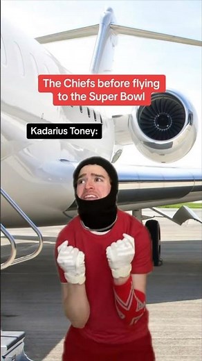 The Chiefs before flying to the Super Bowl😂🏈