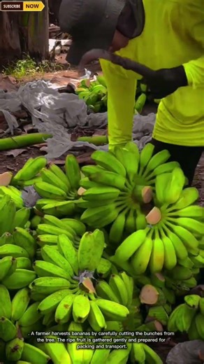 Banana Harvesting Process | Farmers Collecting Fresh Bananas #agriculture #harvest