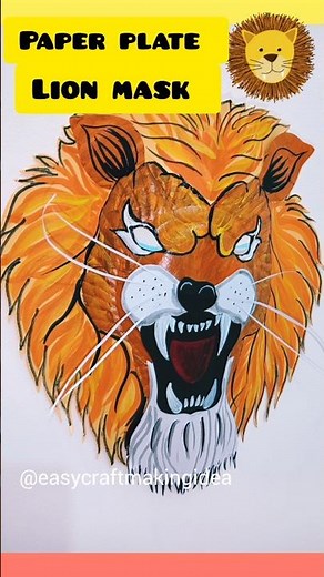 Paper plate lion mask making | lion mask | paper mask craft #animalmask #handmademask #lionmask
