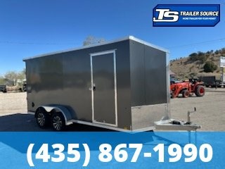 7x16 Look Vision Enclosed Car Hauler Trailer - 7'0" Interior - 7K GVWR - Alloy Wheels, Rear Spoiler w/ Load Lights