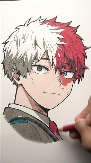 How I draw Todoroki My Hero Academia #todoroki #myheroacademia