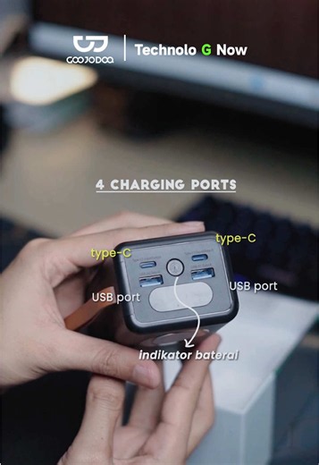 Powerbank 4 Port Kapasitas Besar untuk 4 Device Sekaligus