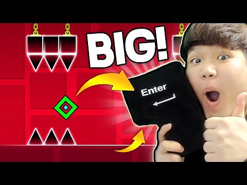 Playing Geometry Dash with BIG ENTER KEY! [#1]