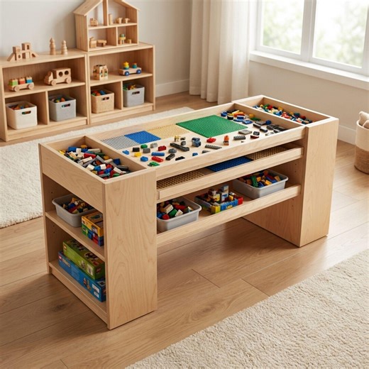 DIY Lego Table Plans | Kids Activity Table Blueprint PDF | Playroom Toy Storage Organizer |train Table Build - Etsy