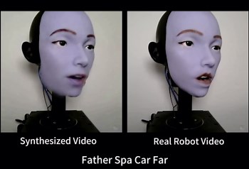 Lip-syncing robot face sounds out individual words