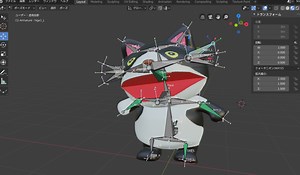 blenderでボーンコンストレイントとドライバをくろたんに設定したよ！