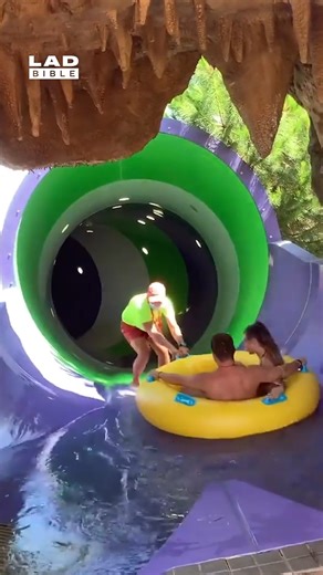 2.7M views · 10K reactions | This water slide worker accidentally went down the slide  | LADbible | Facebook