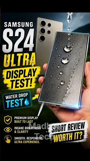 Samsung Galaxy S24 Ultra Display Test 💧 | Water Drop Test, IP68 Test & Display Quality Review #Short