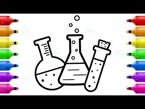 Science Tubes Coloring Pages for Kids - How to Draw and Color Test Tube | Kid Coloring TV