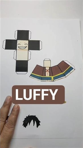 Making Adorable One Piece LUFFY Paper Crafts! #shorts