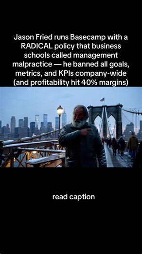 1. Fried eliminated every goal-setting framework at Basecamp. No OKRs, no quarterly targets, no revenue projections, no growth metrics. When investors demanded forecasts, he bought them out. His mandate was simple: build good products, ignore numbers. Management consultants predicted chaos. Basecamp maintained 40% profit margins for 15 straight years without tracking a single KPI. 2. The principle was anti-optimization culture. Fried realized that goals create perverse incentives. Sales teams hi