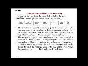 Static instantaneous over current relay