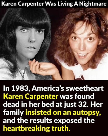 355K views · 12K reactions | In 1983, America’s sweetheart Karen Carpenter was found dead in her bed at just 32. Her family insisted on an autopsy—and the results exposed the heartbreaking truth. | Factinate | Facebook