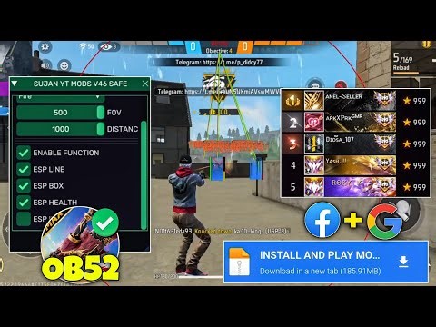 OB52 FREE FIRE MOD MENU 🔥 UNLIMITED DIAMOND HACK 🔥 FF MOD MENU APK 2025