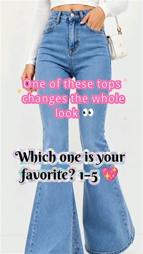 Best Tops for Flared Jeans | 5 Outfit Ideas ✨#fashion #outfit ideas #flared jeans #jeans style