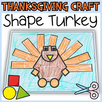 Thanksgiving Shape Turkey Craft | 2D Shapes Math Activity
