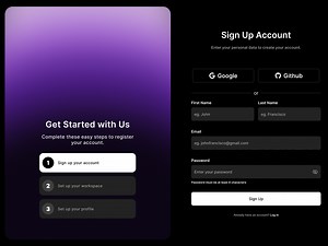 Sign Up Page Motion UI