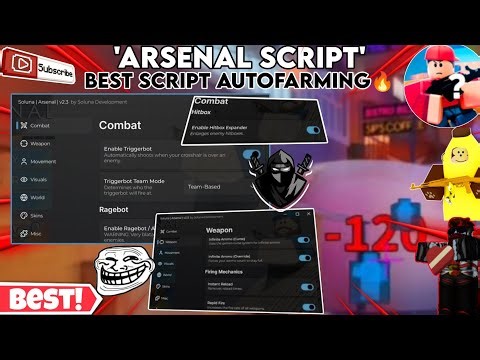 Arsenal Pc & Mobile Keyless Script🔥 Triggerbot,Aimbot😎,Autofarm🤩,Gun-MODS/Esp & Much More✨