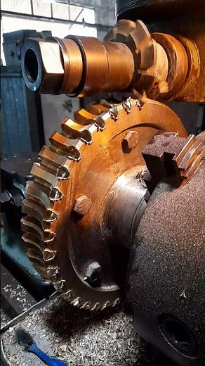 Precision worm gear cutting process #machine