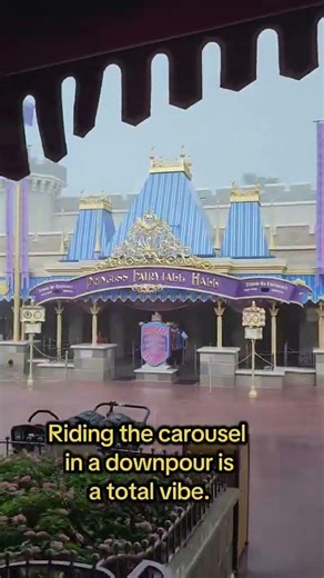 This carousel ride during a storm was actually magical #atmosphere #themepark #shorts