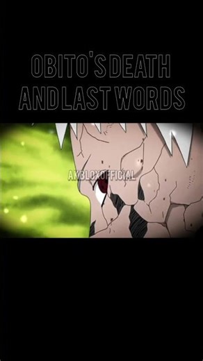 obito death and last words💔