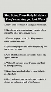 Stop Doing These Body Mistakes: They're making you look Weak | Beautiful Words