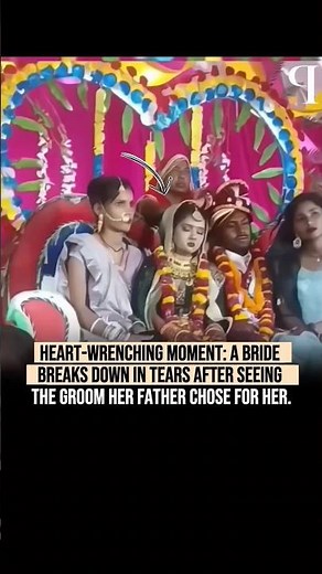 Heartbreaking Moment: Bride Breaks Down After Seeing Groom for the First Time💔 #hearttouching #love