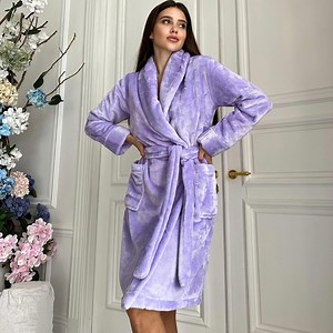Purple Velour Short Robe - Cozy Women's Warm Robe - Ideal Birthday or Valentine's Gift - Etsy