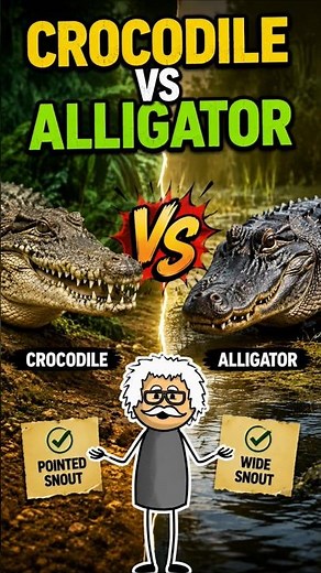 Crocodile vs Alligator – Can You Spot the Difference? 🐊#crocodile #aligator