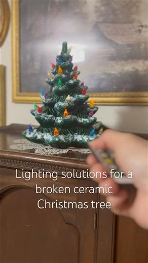 I glued my Grandma’s ceramic Christmas tree back together but it needs a 💡 #vintagechristmasdecor