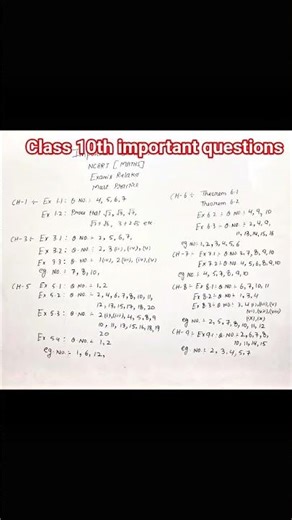 Ncert important questions #vccmaths #clas10th #maths