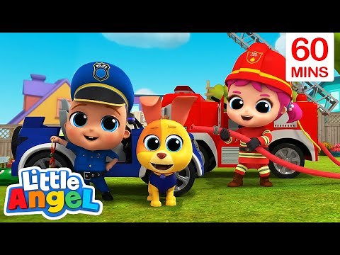 Community helpers : Policeman Song + MORE | Little Angel Kids Songs & Nursery Rhymes