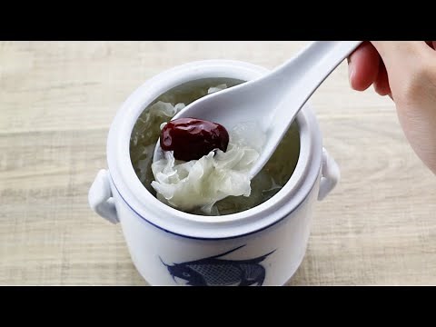 Chinese Dessert | Snow Jelly Snow Fungus Soup (with Jujube) | Grandma's Recipe