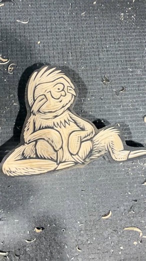 Sloth - Carved birch, acrylics, oil. Carved with powergrip carving tools. | Noosh Studios