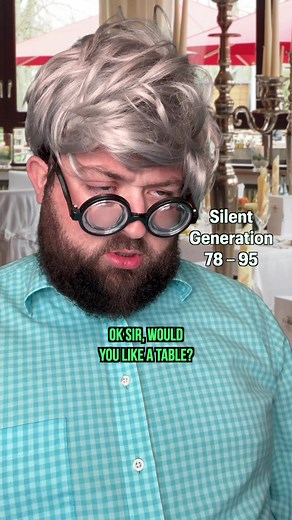 Different Generations asking for a table #comedy #boomer #millennial | silent generation