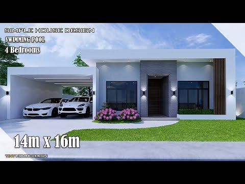 House Design | Simple House Design | 14m x 16m (200 sqm) | 4 Bedrooms
