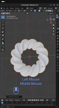 Blender tips : create spiral model a torus in blender #shorts #blender #modeling