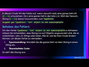 Verstehen des Fehlers TypeError: 'int' object is not subscriptable in Python