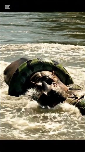 Anaconda hippo Battle #wildlifeentertainment #wildlife
