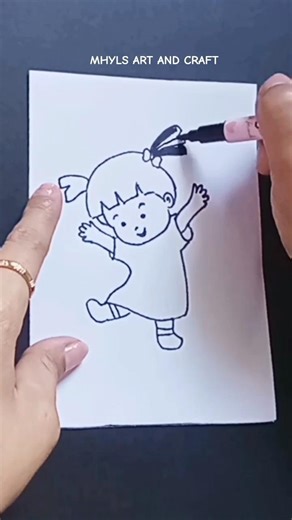 How to Draw Cute Girl Easy #drawing #art #viral