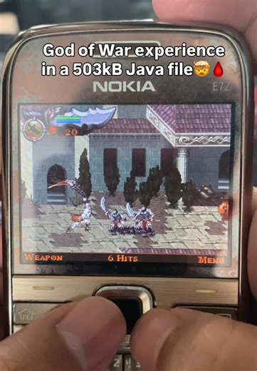 Revisiting Kratos in God of War: Betrayal on the legendary Nokia E72. Did you ever beat GOW on a Java phone? Let me know 👇 Follow @pixelgame.bit for more elite retro phone nostalgia! 🔓📖 #godofwar #nostalgia #nokia #javagames #classicgames